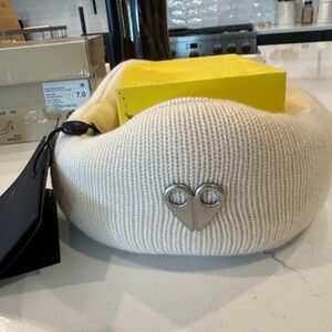 Moose Knuckles Cream Knit Scarf